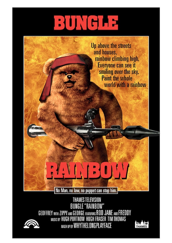 Rambo Rainbow 80s Childrens Tv Show Bungle Mash Up Etsy