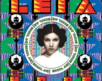 Star Wars (Princesa Leia, Carrie Fisher) / M.I.A Kala 'Vinyl Record Album Cover' Mash Up Parody Art Print