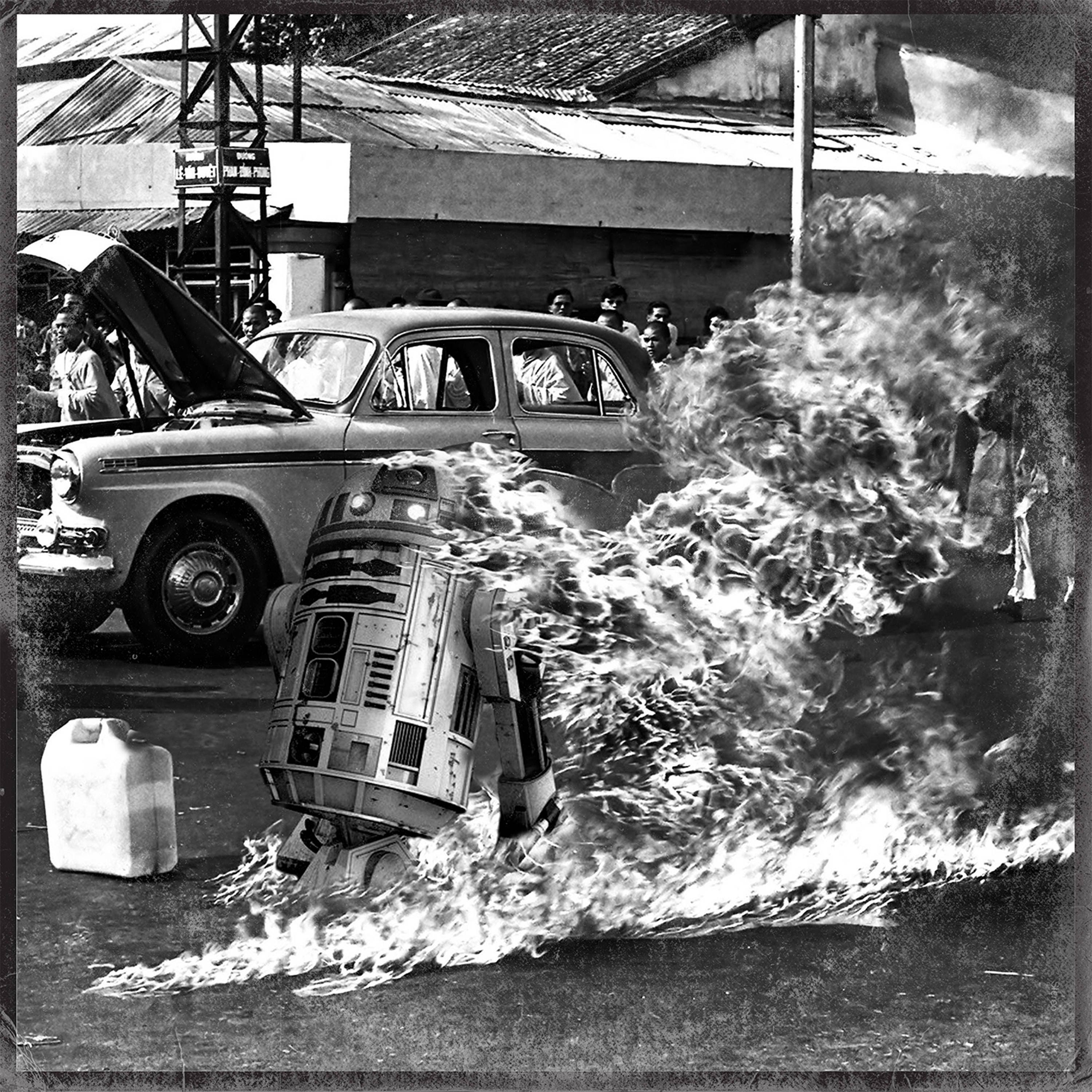 Star Wars (R2D2) / Rage Against The Machine 'Vinyl Record Album Cover' Mash Up Parody Art Print