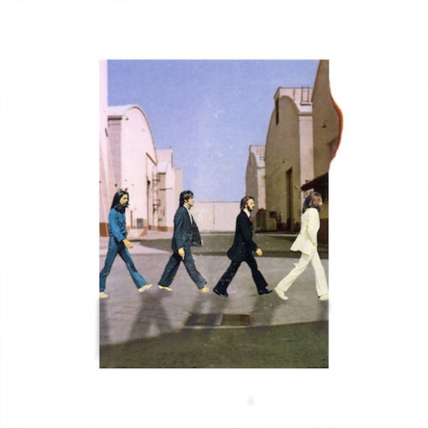 Pink Floyd Wish You Were Here / The Beatles Abbey Road Album 'Vinyl Record Album Cover' Mash Up Parody Art Print