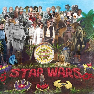 Star Wars / The Beatles Sgt Pepper 'Vinyl Record Album Cover' Mash Up Parody Art Print image 1