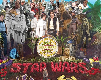 Star Wars / The Beatles  (Sgt Pepper) &#39;Vinyl Record Album Cover&#39; Mash Up Parody Art Print