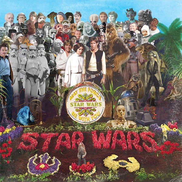 Star Wars / The Beatles  (Sgt Pepper) 'Vinyl Record Album Cover' Mash Up Parody Art Print