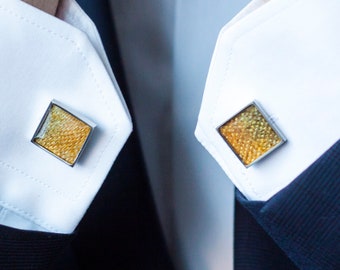 Groomsmen cufflinks - Made of fish leather