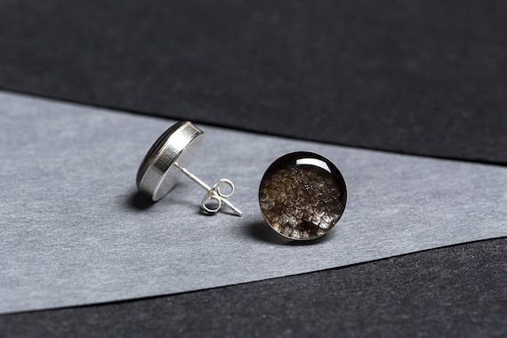 Sterling Silver Fish Studs - Resin Sterling Silver Fish Studs - Resin