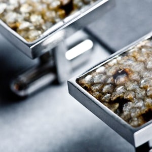 Cufflinks for groom - Genuine fish leather