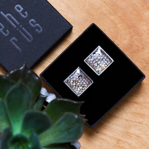 Cufflinks for groom - Fish leather cufflinks
