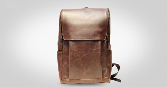 handmade leather backpack