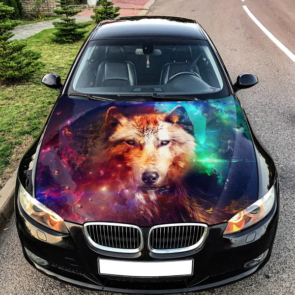 Wolf Abstract Car Hood Wrap, car hood decal, car hood sticker, hood wrap for cars, truck hood wrap, bonnet, custom car hood wrap, graphics X