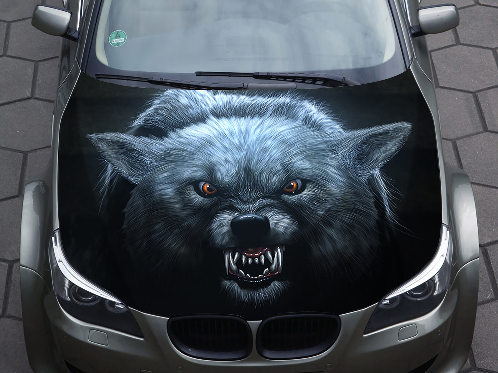 Car Hood Decal Wrap Decal Vinyl Sticker Wolf Angry Etsy