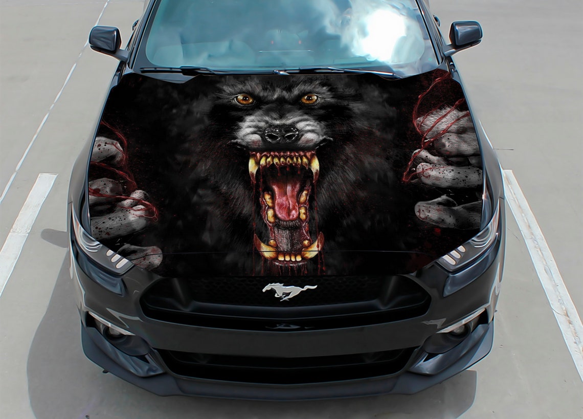 Car Hood Decal Wrap Decal Wolf Werewolf Angry Vinyl Etsy Canada