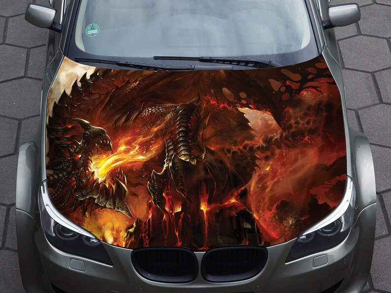 Car Hood Decal Vinyl Sticker Graphic Dragon Wrap Decal Etsy