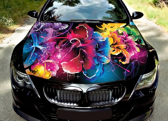 Car hood decal vinyl sticker graphic wrap decal flower | Etsy