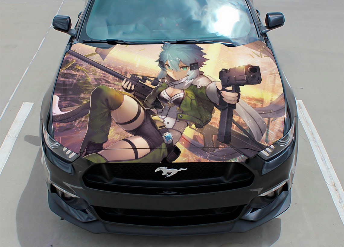 Car hood wrap decal sinon sword art online vinyl sticker Etsy