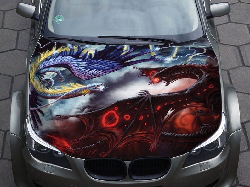 Car Hood Decal Vinyl Sticker Graphic Wrap Decal Dragon Etsy