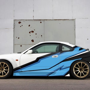 Abstract Car Livery Wrap, Side Wrap Decal, Vinyl Sticker, Racing Stripe, Vehicle Graphic, Lightning, Drift, Fit Any Car CUSTOM Colors