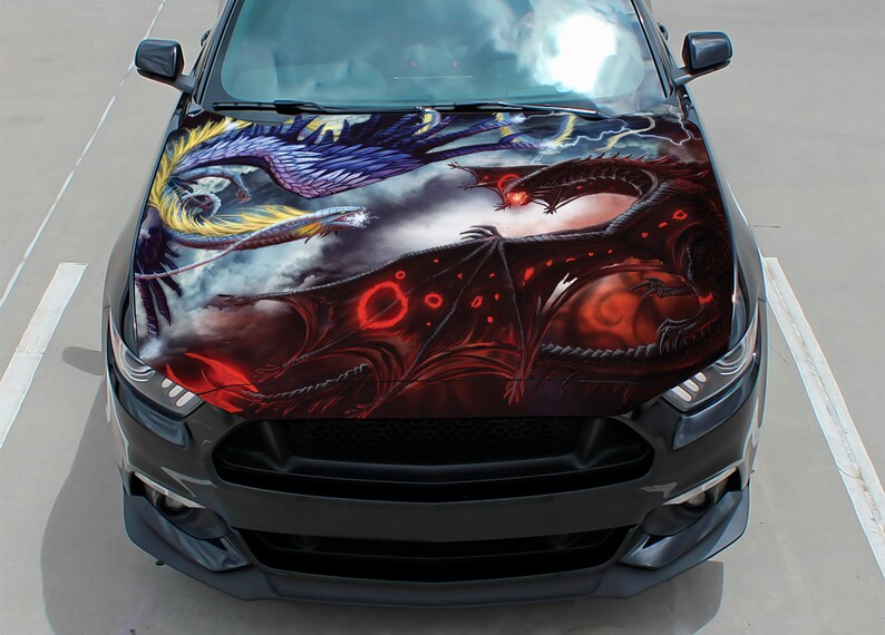Car Hood Decal Vinyl Sticker Graphic Wrap Decal Dragon Etsy