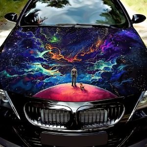 Car Hood Wrap Space Galaxy, Bonnet Vinyl Sticker, Full Color Graphic ...