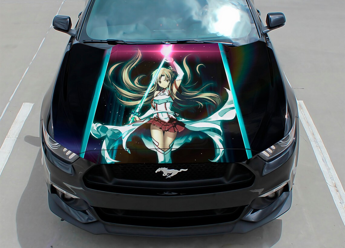 Car Hood Decal Wrap Decal Sexy Anime Sword Katana Vinyl Etsy UK
