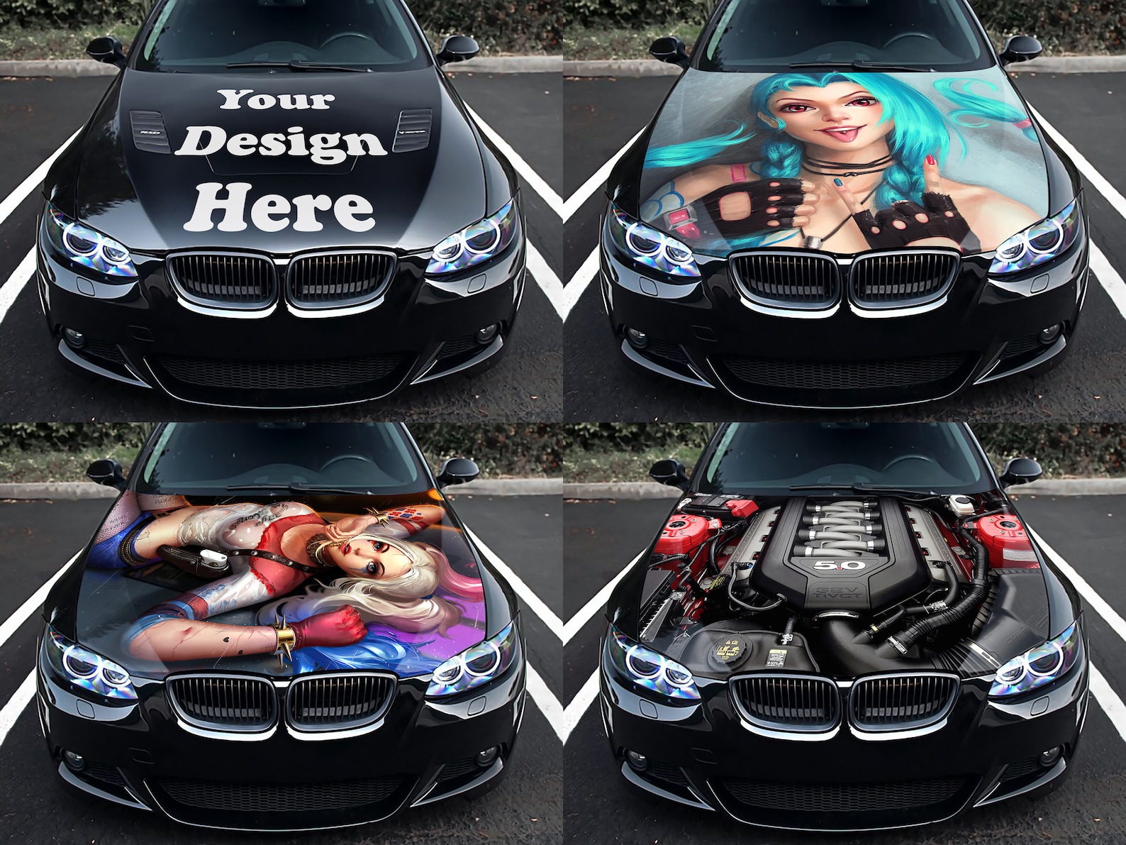 Custom Car Hood Wrap for Any Car and Truck Car Wrap Vinyl Etsy