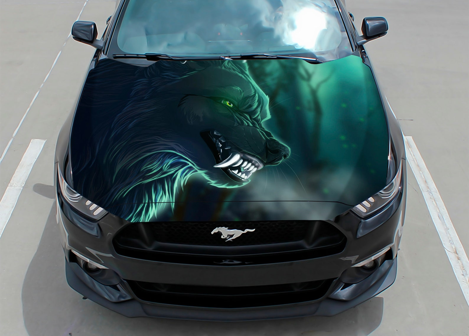 Car hood decal wrap decal wolf angry vinyl sticker Etsy