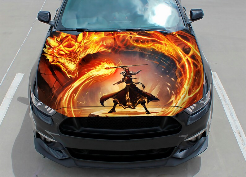 Car Hood Decal Dragon Fire Vinyl Sticker Graphic Wrap Etsy