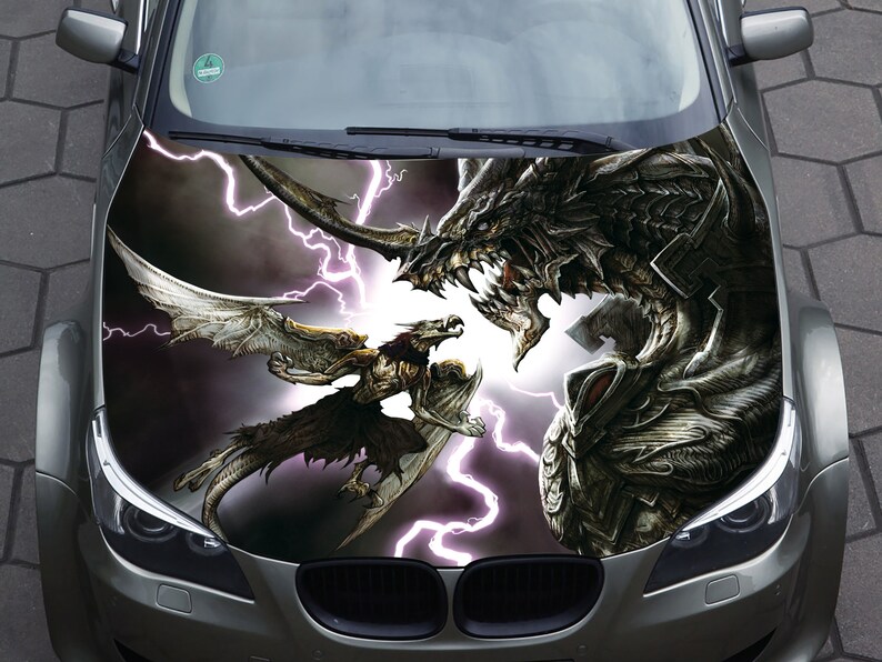 Car Hood Decal Vinyl Sticker Graphic Dragon Wrap Decal Etsy