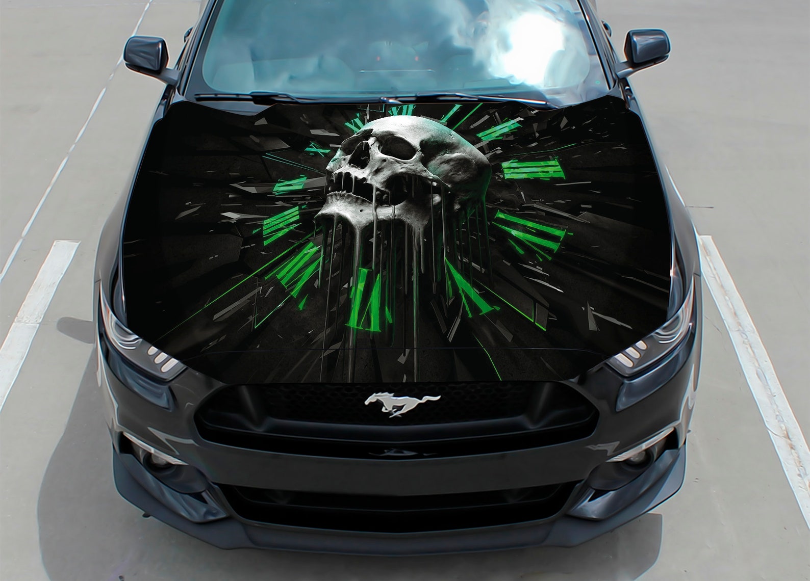 Car hood decal skull vinyl sticker graphic wrap decal | Etsy