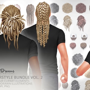 Imágenes prediseñadas de cabello, peinados masculinos, imágenes prediseñadas de peinado con moño para hombre, peinado con trenza de mechones naturales, imágenes prediseñadas de cabello natural, cabello rizado, peinado ondulado