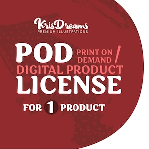 erweiterte POD Digital Produkte Kommerzielle Lizenz für Einzelprodukt | Print on Demand Lizenz | Kommerzielle Nutzungslizenz für Digitale Produkte