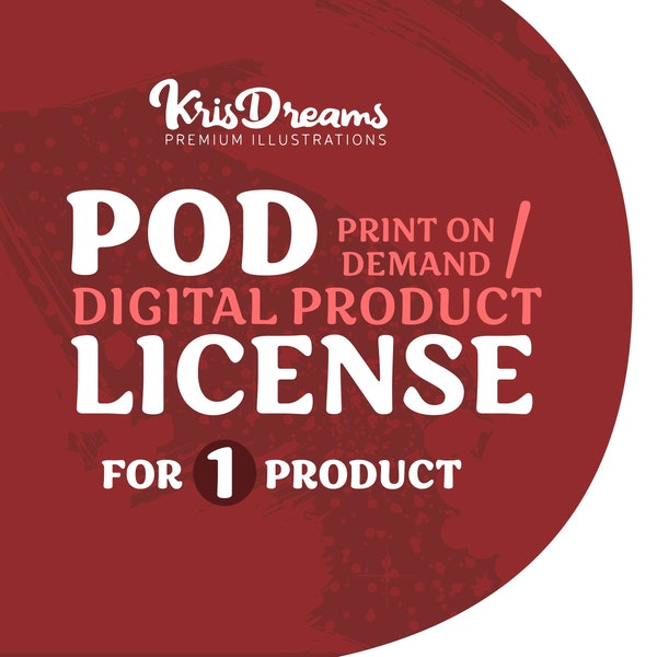 Extended POD/Digital Products Commercial License Single (1) Product, Print on Demand License