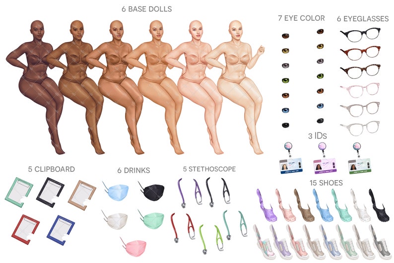 HealthCare Clipart, Medical Nurse Clipart PNG, Hospital Clipart, Sisters Clipart, Scrubs Best Friends Clip Art, Sublimation Design PNG image 3