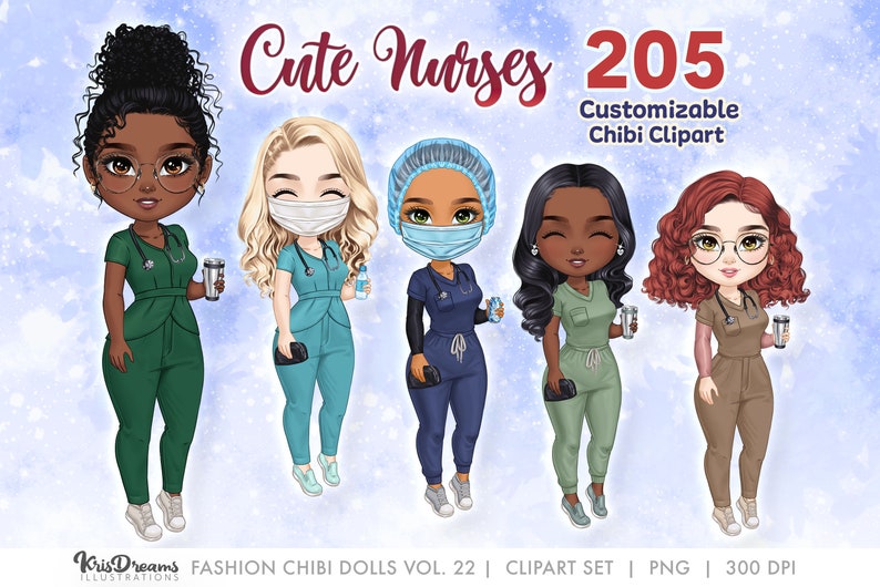 Chibi HealthCare Clipart Medical Nurse Clipart PNG Hospital - Etsy España