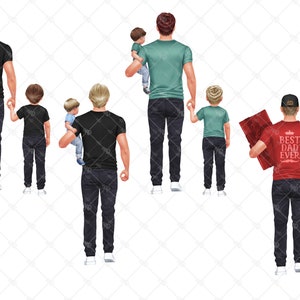 Father’s Day clipart, Dad Life PNG, Father and son, Parents Clipart, Dad png, Father clipart, Sublimation Design, Back View Clipart image 4