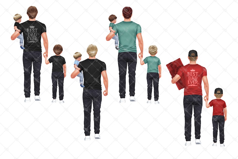 Father’s Day clipart, Dad Life PNG, Father and son, Parents Clipart, Dad png, Father clipart, Sublimation Design, Back View Clipart image 4