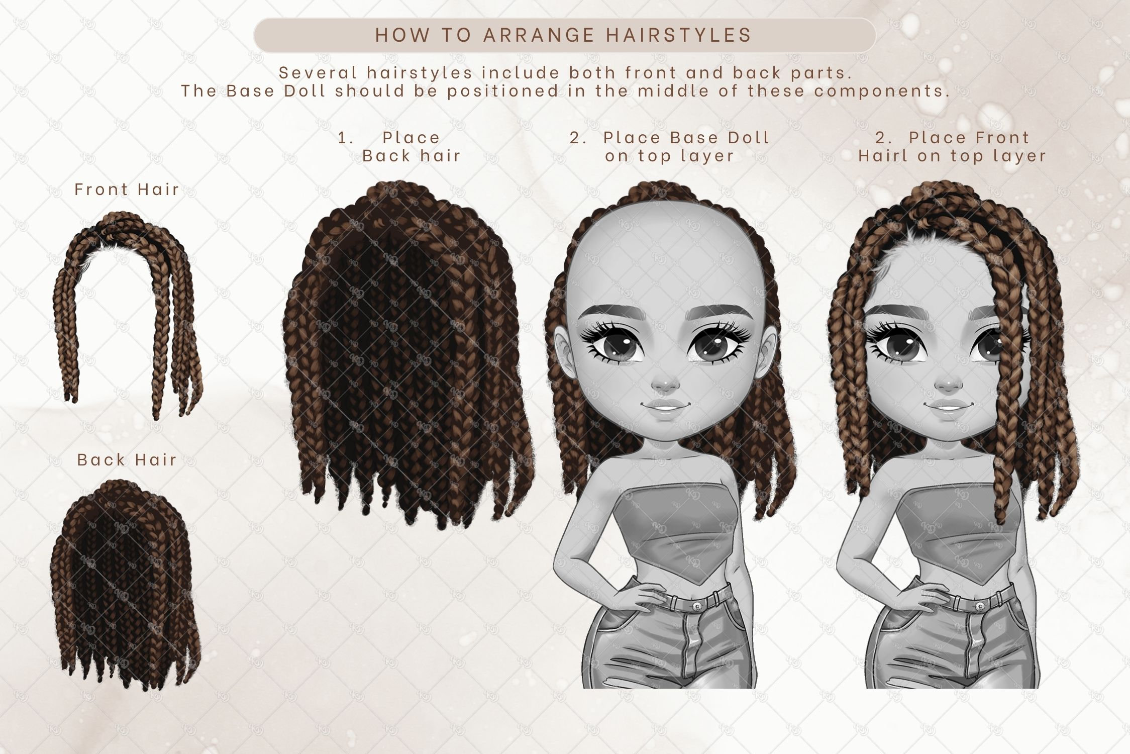 Chibi Frisuren Add-on, Haar PNG Bundle, Afro Haar, Lockig, Vorderseite,  Rückseite Haar, digitale Planer Aufkleber, Sublimationsdesign - Etsy Schweiz, image size:2249x1500