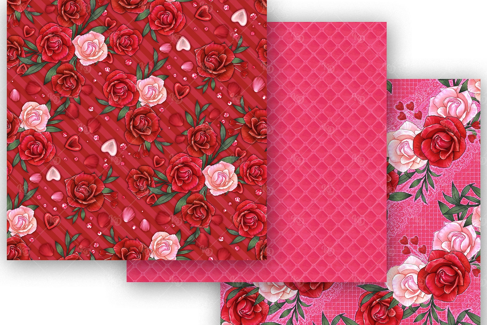 Valentines Day Digital Paper - Seamless Pattern - Valentines Download ...