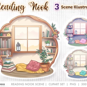 Book Nook, Reading Nook, Background, Digital Download