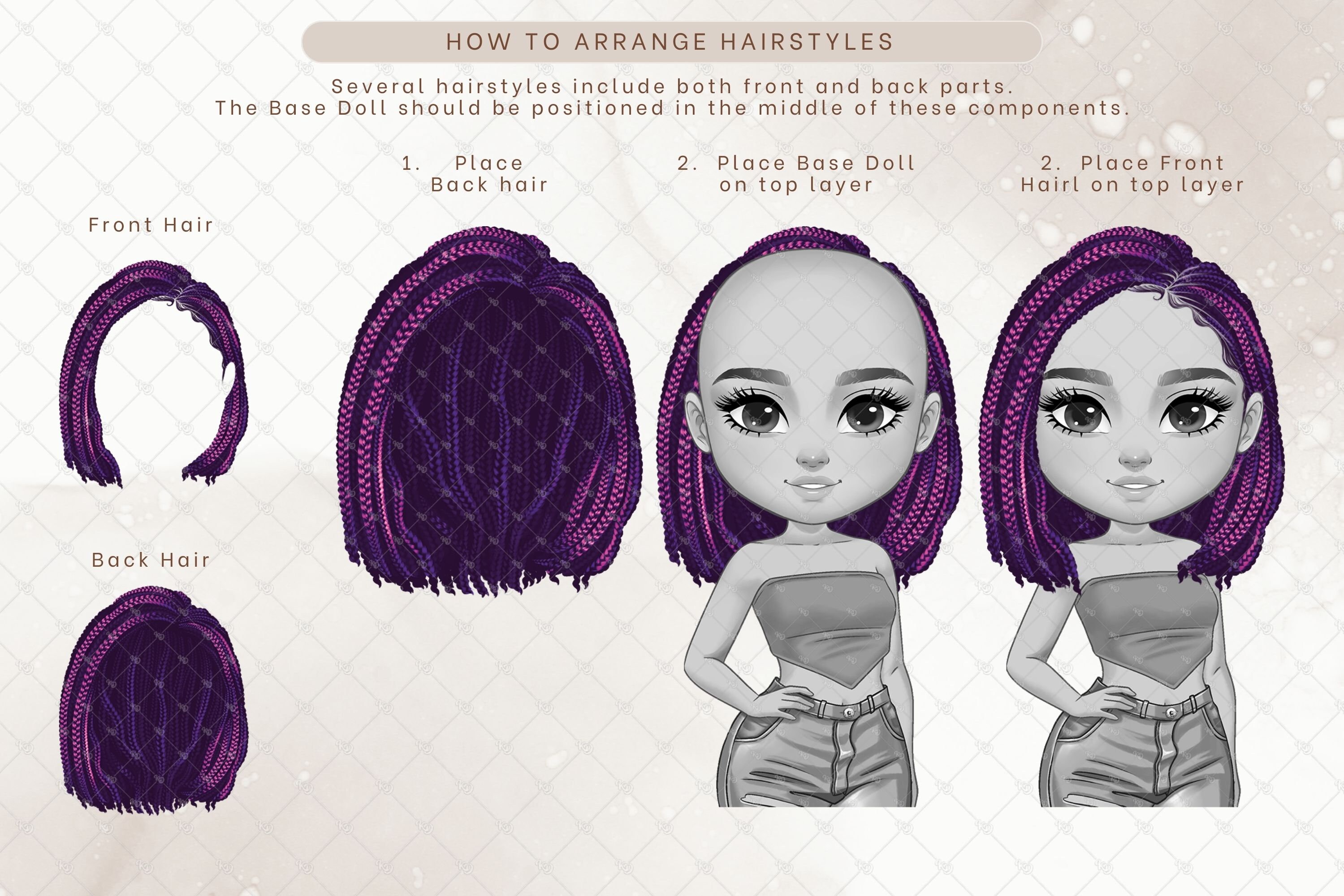 Chibi Haarschmuck | Frisur PNG Clipart Bundle | Afro Haar, Lockig, Zöpfe,  Natürlich, Locken | Digitale Planer Aufkleber, Sublimationsdesign - Etsy  Schweiz, image size:2999x2000