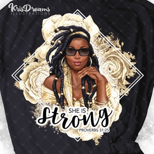 Sublimación de mujer negra, ella es sublimación fuerte, reina de melanina, amor propio, citas bíblicas, diseño de sublimación, camiseta, taza, diseños de vaso