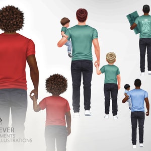 Father’s Day clipart, Dad Life PNG, Father and son, Parents Clipart, Dad png, Father clipart, Sublimation Design, Back View Clipart image 2