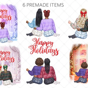 Best Friends Clipart, Christmas Best Friends, Personalized Clipart ...