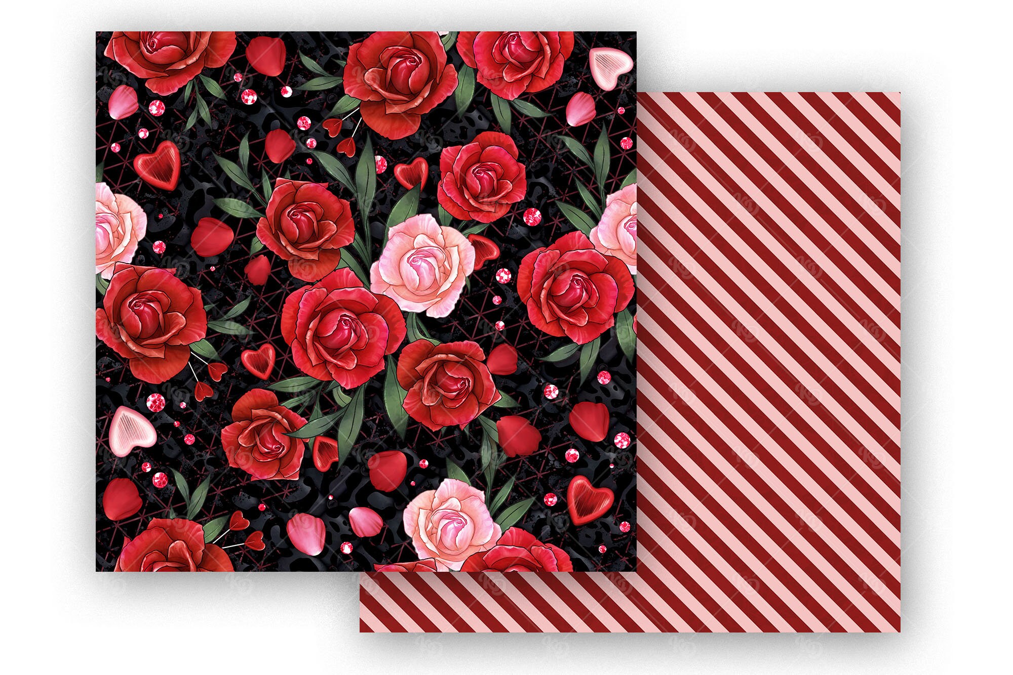Valentines Day Digital Paper - Seamless Pattern - Valentines Download ...