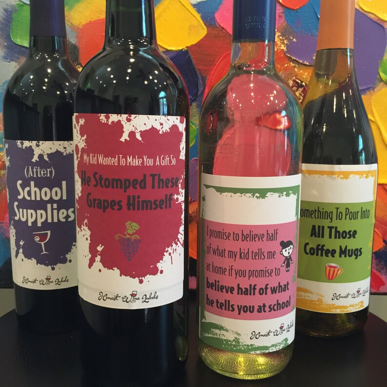 Funny Wine Labels for Teachers My Kid Wanted to Make Etsy