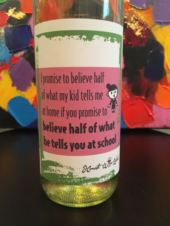 Funny Wine Labels for Teachers -