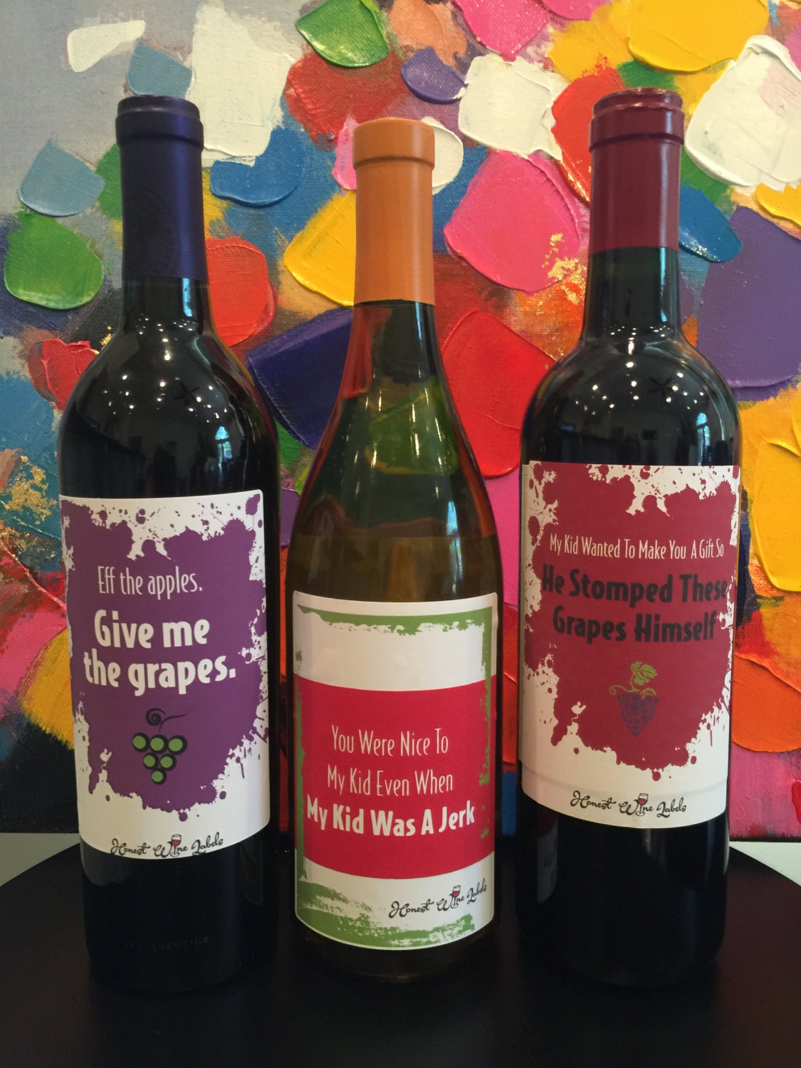 Personalised wine labels for teachers