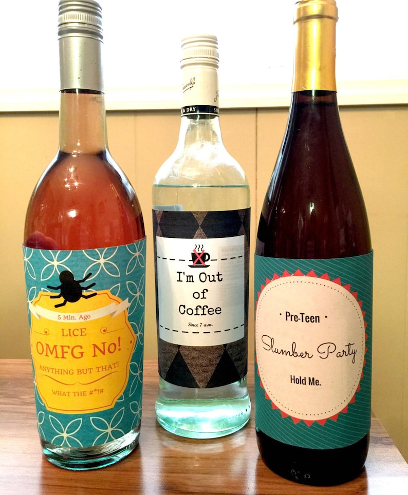 24 funny wine labels for moms version 2 printable gift etsy