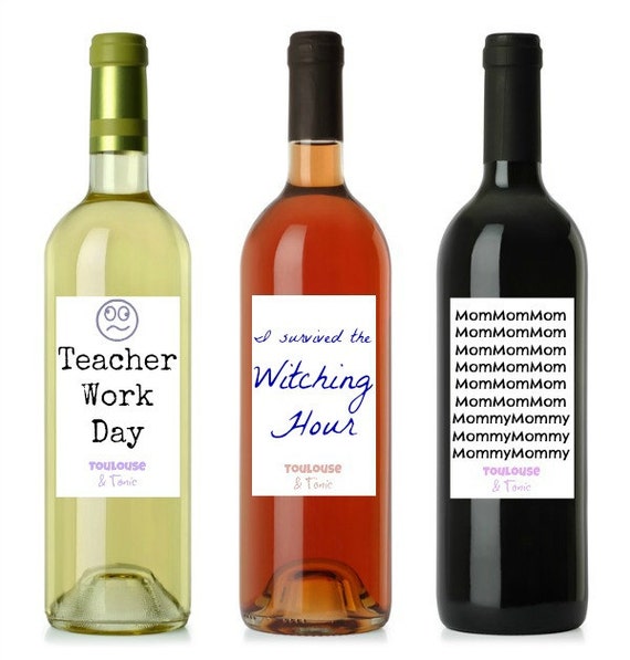 24 Funny Wine Labels For Moms Version 2 Printable Gift