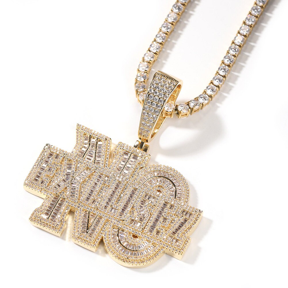 Gold plated iced store out chain