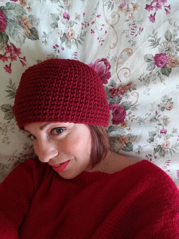 burgundy wool hat